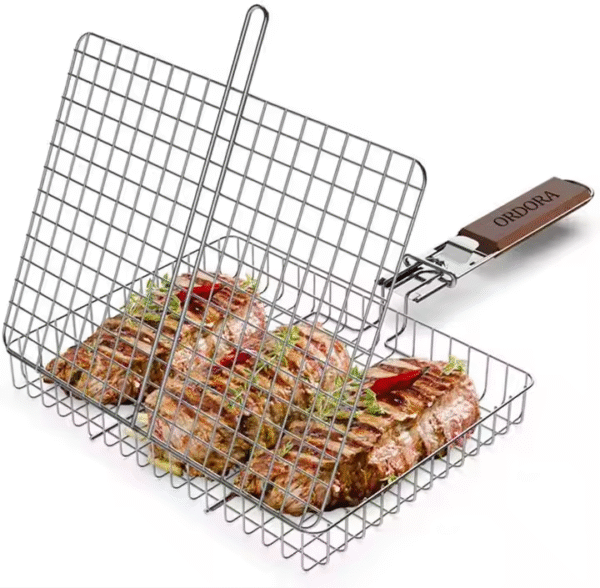 Folding Barbecue Basket Portable Stainless Steel Grill Baskets BBQ Grill for Picnics Camping