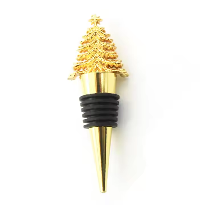 Creative Christmas Tree Decorative Wine Bottle Stopper Gold Alloy Wine Cork Stoppers Christmas Gift Stoppers