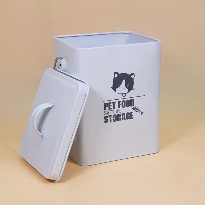 Metal Dog Food Storage Container Pet Food Canister with Food Scoop - Image 2