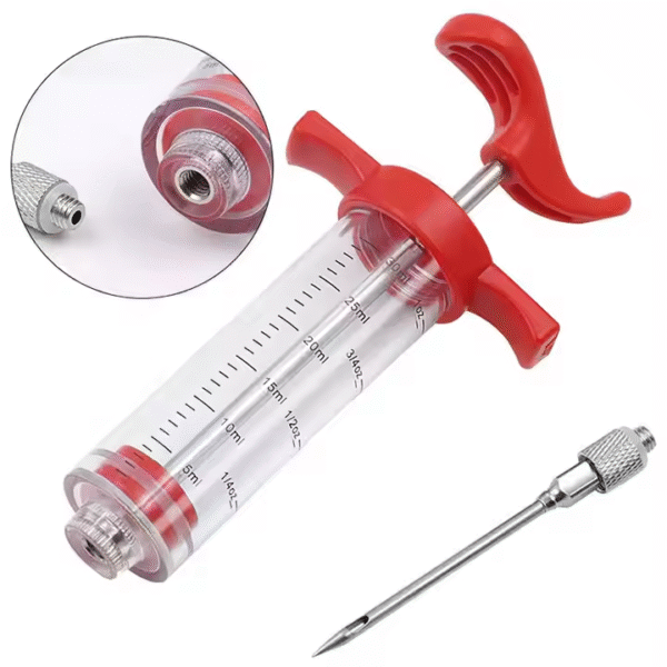 Stainless Steel Meat Syringe with Screw-on Meat Needle - Image 7