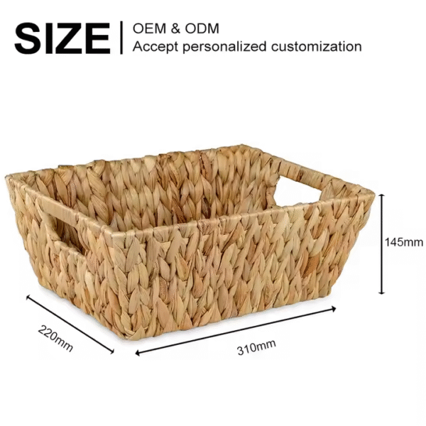Woven Baskets Water Hyacinth Wicker Baskets Hand-Woven Large Storage Baskets - Image 3