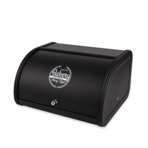 Modern Silver Bread Box with Lid
