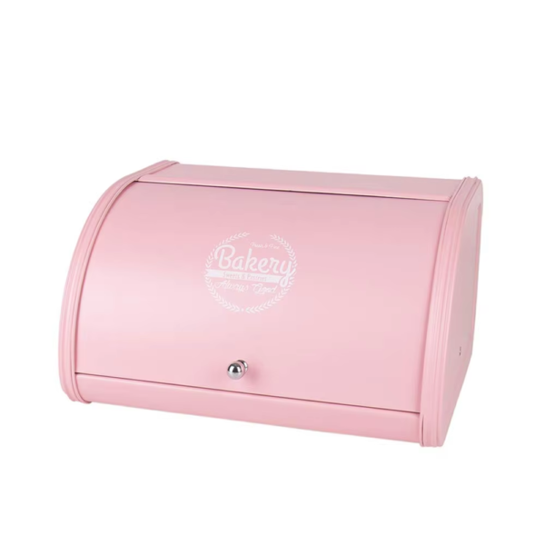 Modern Silver Bread Box with Lid - Image 2
