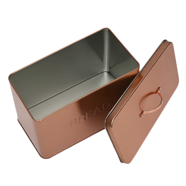 High Quality Metal Bread Box with Cover for Kitchen Food Storage - Image 3