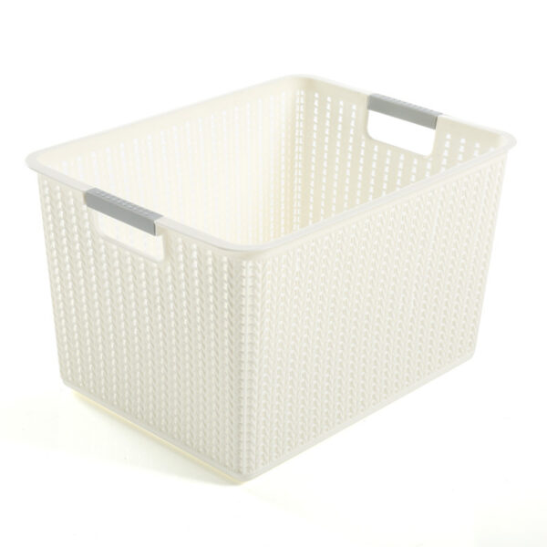 Bathroom Storage Organizer Boxes Plastic Storage Basket with Handle - Image 2
