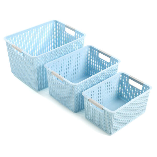 Bathroom Storage Organizer Boxes Plastic Storage Basket with Handle - Image 6