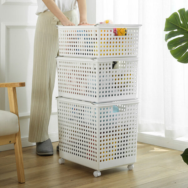 Multilayer Stackable Box Organizer Bathroom Plastic Storage Basket - Image 8