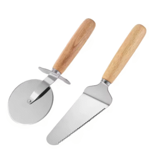 2-Pieces Stainless Steel Pizza Cutter Custom Logo Cake Spatula Sets for Home Kitchen