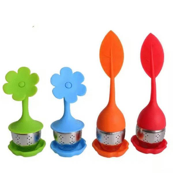 Creative Small Flower Shaped Silicone Tea with Tea Strainer and Stainless Steel Tea Filter