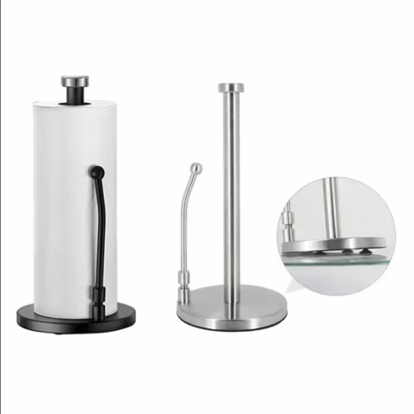 Kitchen Countertoppaper Towel Holder Dispenser Stainless Steel Standing Toilet Paper Roll Holder - Image 4