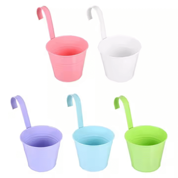 Metal Bucket Gardening Pot Modern Home Decor Outdoor Patio Hanging Planter for Garden High Indoor Decoration Garden Pots - Image 3