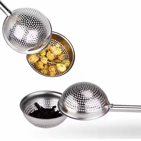 Stainless Steel Mesh Sink Foldable with Long Handle Tea Ball Loose Leaf Tea Strainer - Image 3