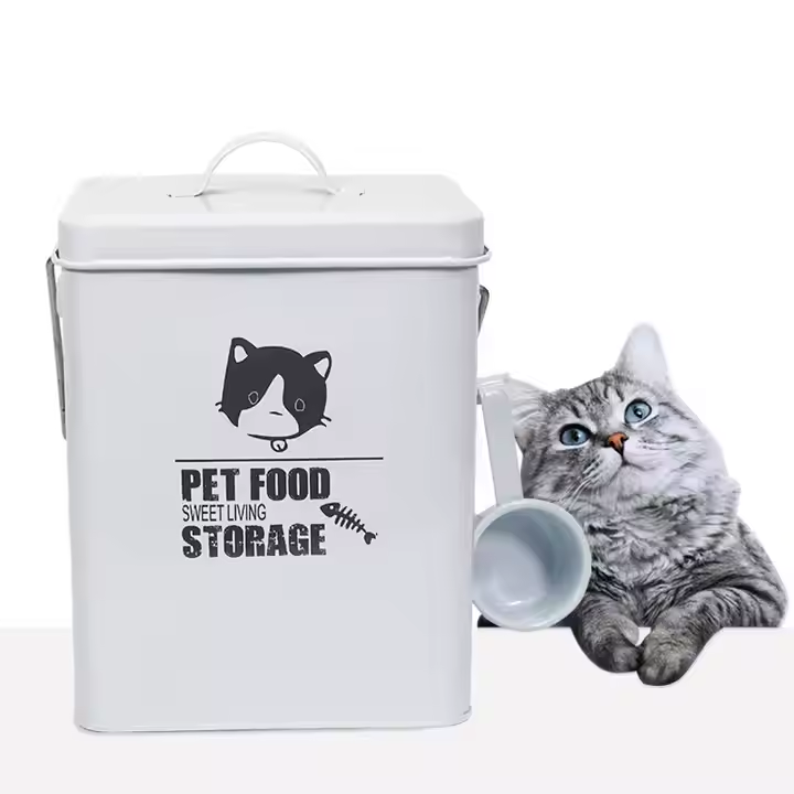 Metal Dog Food Storage Container Pet Food Canister with Food Scoop - Image 6
