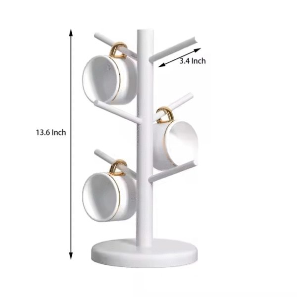 Multifunction Color Wooden Countertop Coffee Mug Tree Mug Cup Stand - Image 2