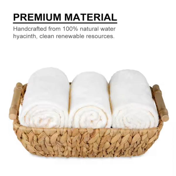 Woven Baskets Water Hyacinth Wicker Baskets Hand-Woven Large Storage Baskets - Image 6