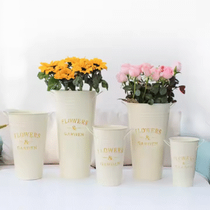 Decorative Flower Bucket Flower Pots Galvanized Bucket Metal Home and Wedding Box
