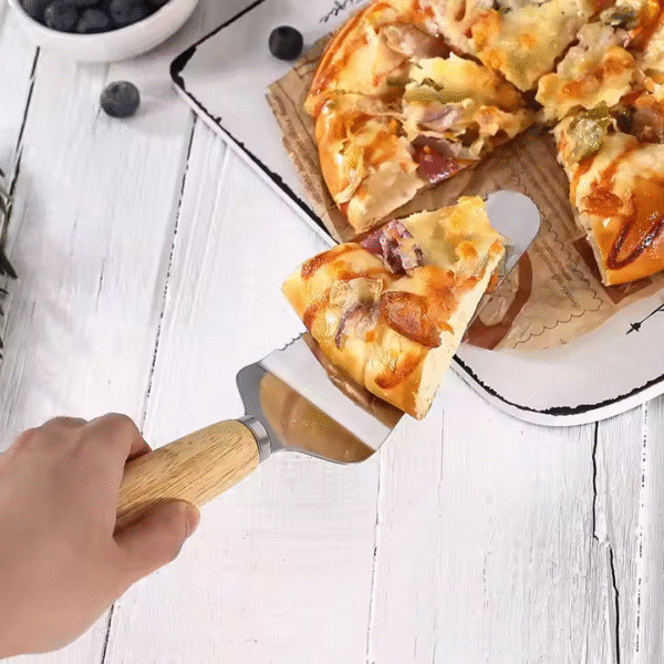 2-Pieces Stainless Steel Pizza Cutter Custom Logo Cake Spatula Sets for Home Kitchen - Image 2