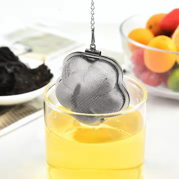 Flower Shaped Loose Leaf Tea Infuser Ball, Stainless Steel Flower Bloom Fine Mesh Hot Tea Infuser Tea Strainer Ball, 2-Inch - Image 4