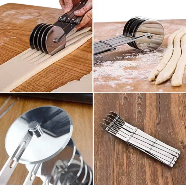 Stainless Steel 3/5/7 Wheel Pizza Cutter Wheel Pastry Dough Slicer Roller Cake Tools - Image 6