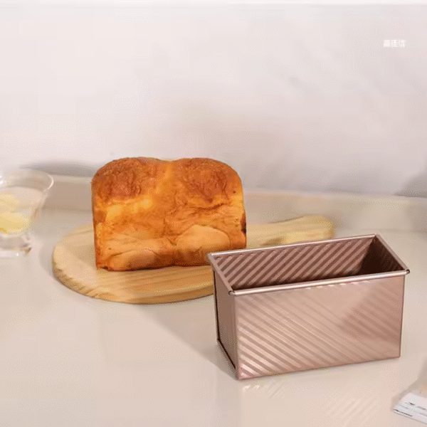 Wholesale Stainless Steel Rectangular Gold Toast Mold Box Lid 450g Bread Baking Cake Mold Non-Stick Alluminumed Steel Loaf Pan - Image 4