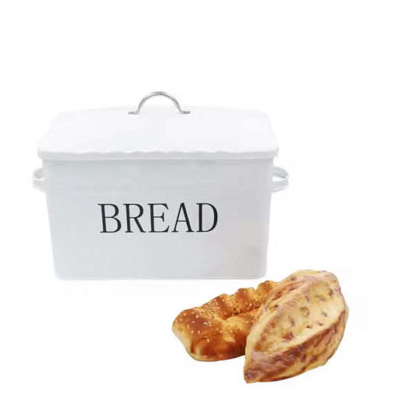 Bread Bin Organized Metal Storage Container Home Kitchen Space-Saving Countertop Bread Box - Image 2