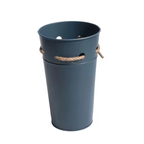Galvanized Flower Pot Chic Bucket Garden Metal Planter Vase Arrangement Potted Plant Antique Flower Vessel - Image 3
