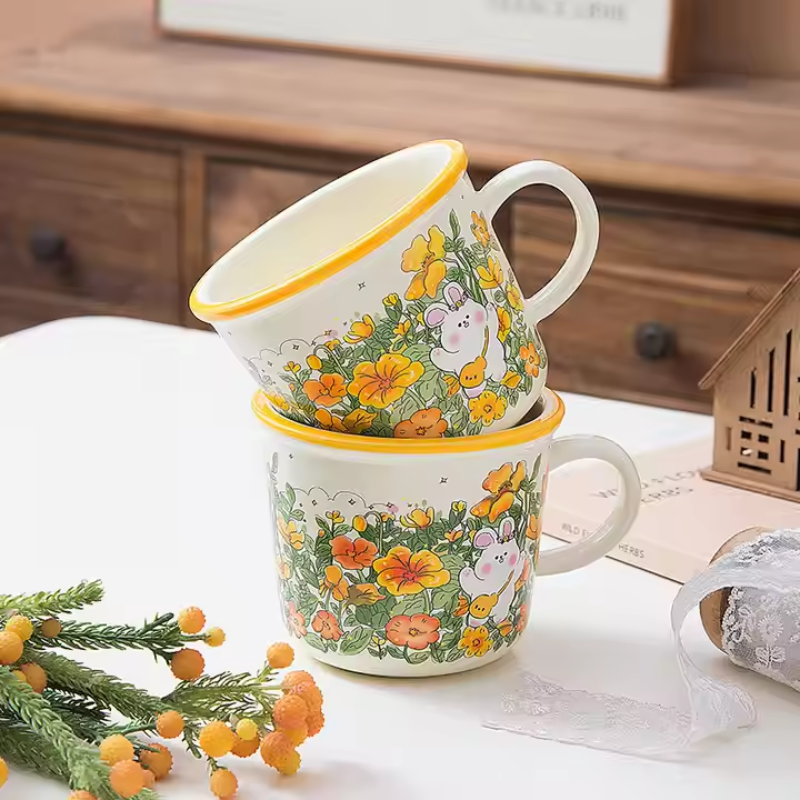 Modern 340ml Ceramic Coffee Tea Milk Cup Stylish Design for Hot Beverages - Image 4