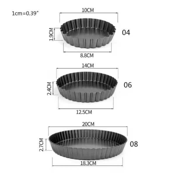 Quiche Pan Flower Shape Pie Flat Bread Cake Pans 4 Pack Round With 5 9 Inch and Non Stick Base Tart Pan Removable Bottom - Image 6