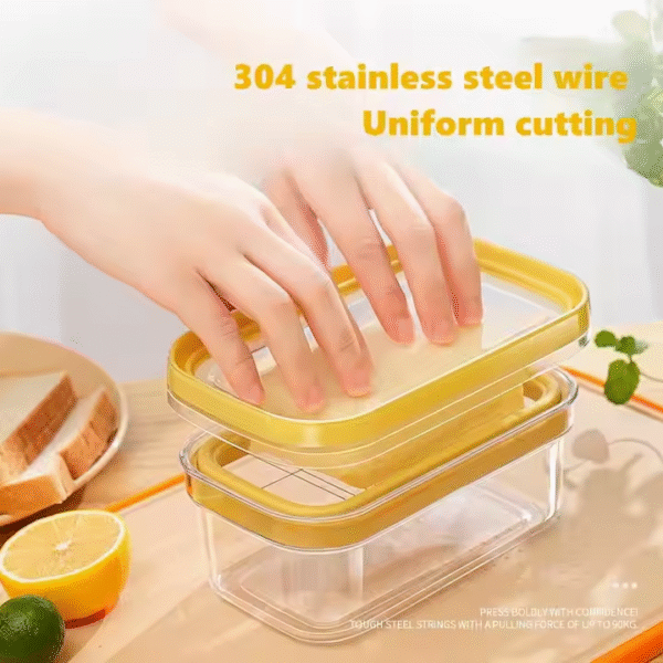 Kitchen Stainless Steel Wire Butter Keeper and Cheese Cutting Crisper with Lid Baking Cutter for Home or Camping - Image 3
