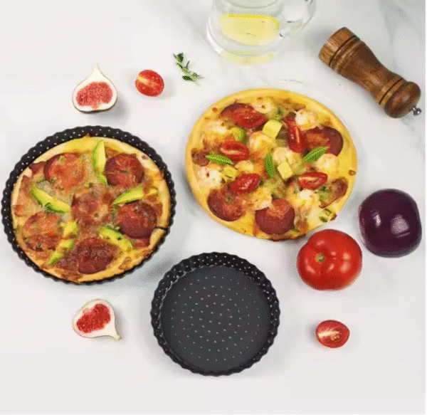 Pizza Crisper Pan Strap Handle Pizza Pan With Hole Carbon Steel Customizable Logo Pizza Pan for Home Kitchens - Image 5