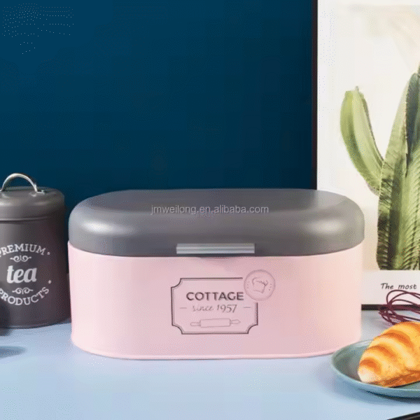 Large Retro Vintage Metal Bread Box for Kitchen Counter Food Storage - Image 3