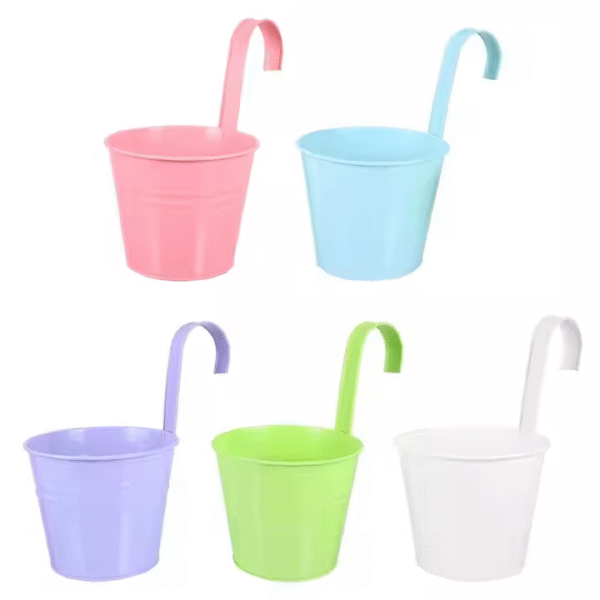 Metal Bucket Gardening Pot Modern Home Decor Outdoor Patio Hanging Planter for Garden High Indoor Decoration Garden Pots