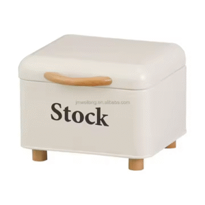 Retro Galvanized Metal Bread Box Kitchen Food Storage