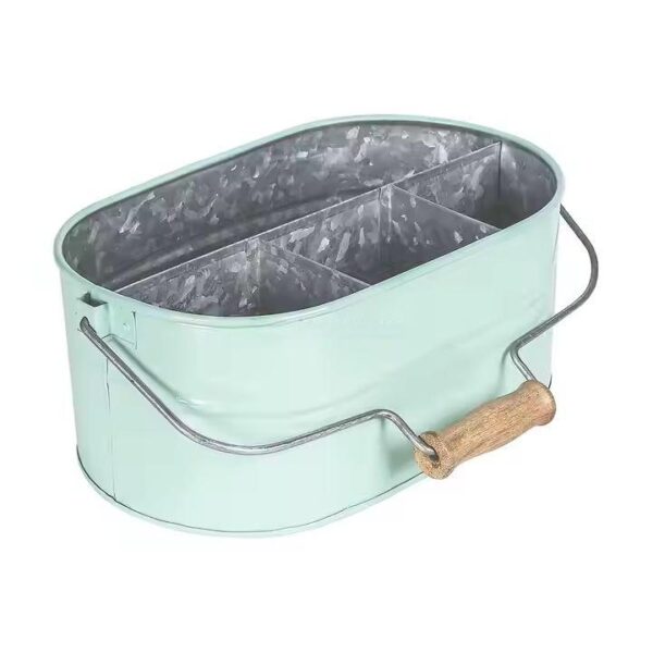 Utensil Holder Cooking with Handle & Divider Metal Utensil Pot for Fork Spoon Knife - Image 3