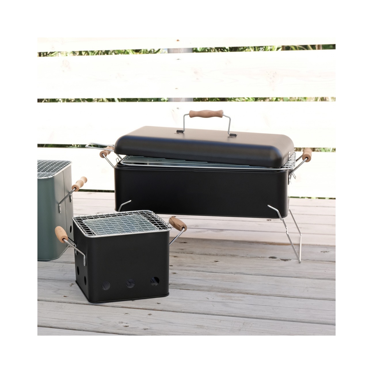 Barbecue Bin with Lid, Portable Barbecue Bin, Portable Charcoal Grill, Camping Grill, Charcoal Grill, Picnic Barbecue Bucket - Image 4