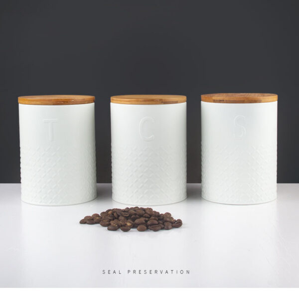 Decor Kitchen Metal Sugar Storage Household Stainless Steel Canister for Coffee Tea - Image 2