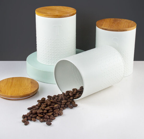 Decor Kitchen Metal Sugar Storage Household Stainless Steel Canister for Coffee Tea - Image 3