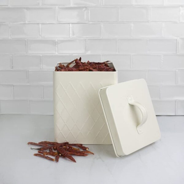 3-Piece Metal Storage Canister Set Multifunctional Carved Food Coffee Sugar Tea Holder Box Container - Image 2