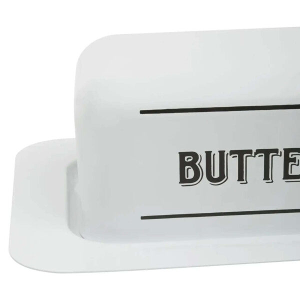 Group White Stone Ware Ceramic Butter Cheese Container Dish With Lid - Image 3