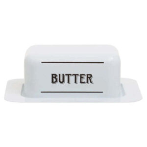 Group White Stone Ware Ceramic Butter Cheese Container Dish With Lid