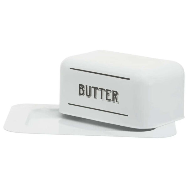 Group White Stone Ware Ceramic Butter Cheese Container Dish With Lid - Image 2